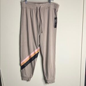 NWT Wildfox Sweat Womens Size L Joggers With Striped Leg Design Comfortable Fit